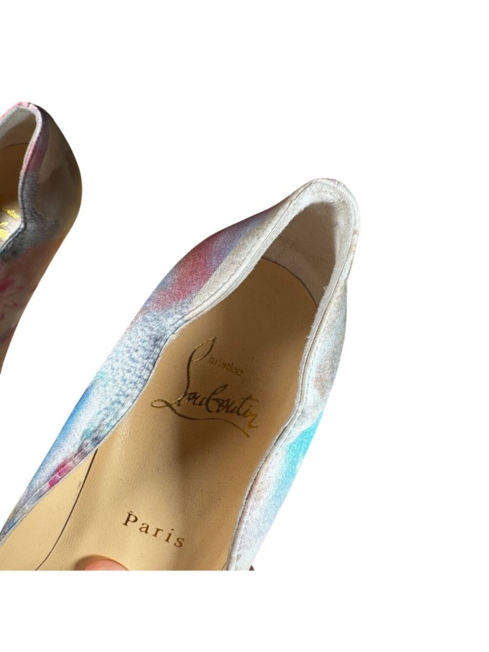 Christian Louboutin Hot Chick 100 Tissu Fresque Rodeo Pointed Pumps Size EU 37.5 - Picture 7 of 12